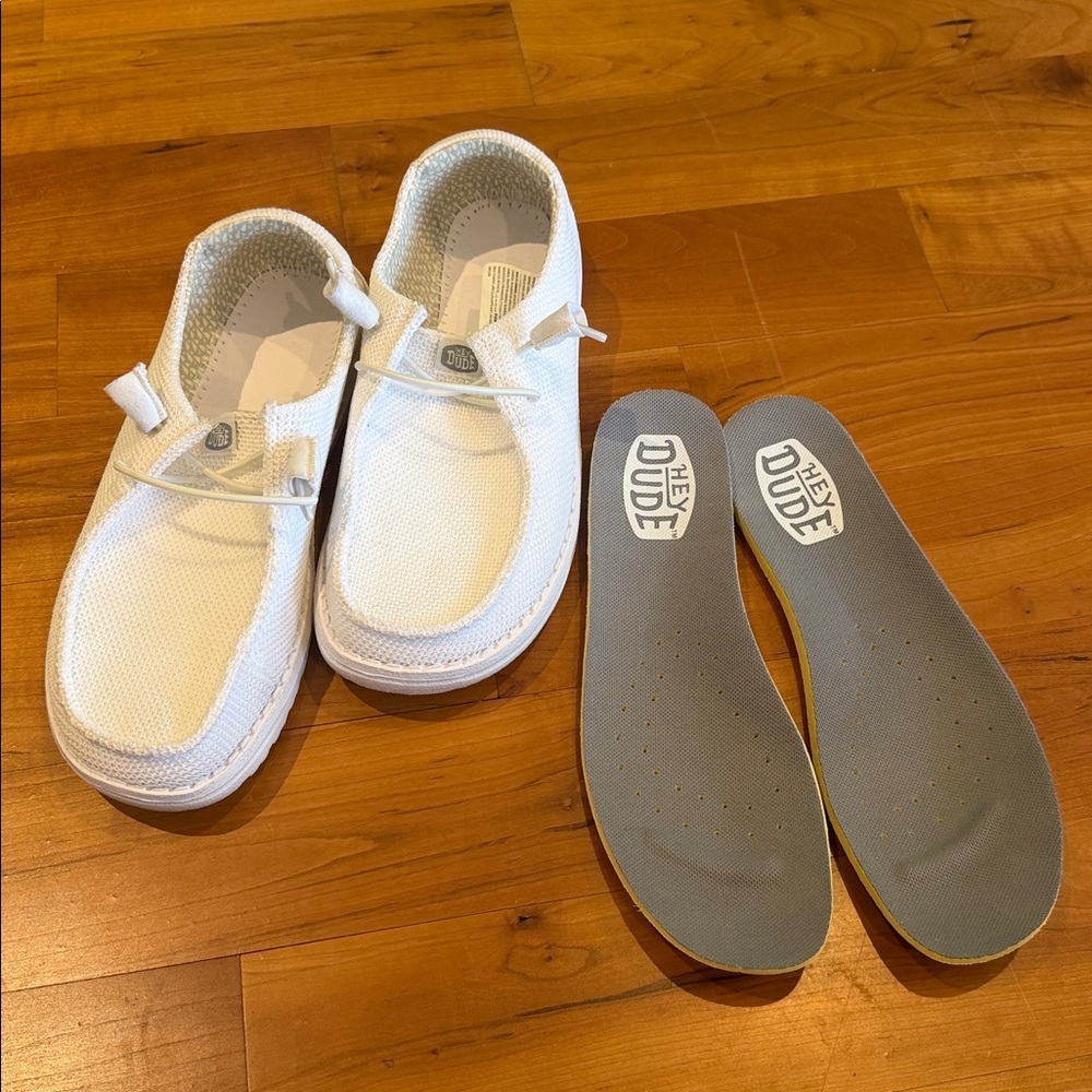 Hey Dude Wendy Stretch Sox White Slip-On Loafers womens 7 comfort walking shoes - Picture 6 of 14
